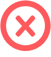Piktogramm: Ein rotes X im Kreis.